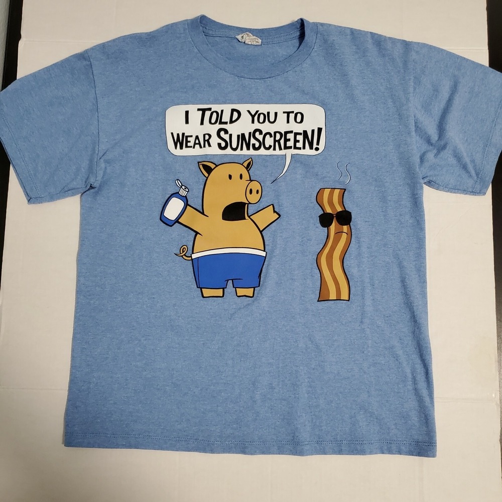 I Told You To Wear Sunscreen Blue Youth T-Shirt  Large by Pacific 100% Cotton
